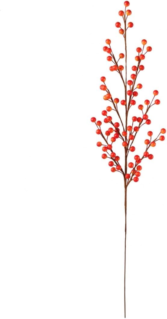 Lifelike Fall Berry Spray | 29" Length | 85 Subtle Orange Berries | Seasonal Home Decor | Trendy Autumn Aesthetic | Indoor Decorative Accent