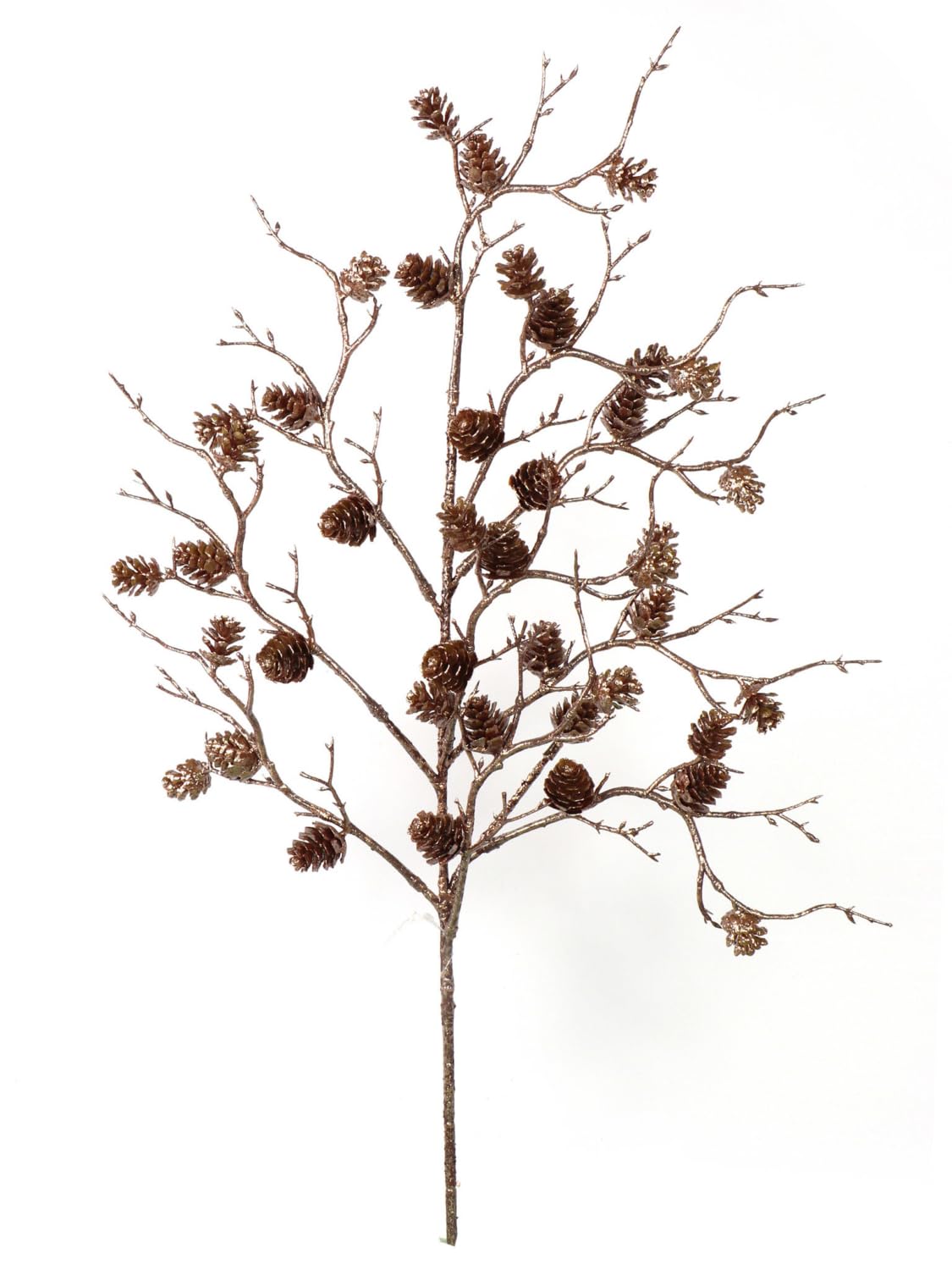 22-Inch Gold Pine Cone Spray, Decorative Floral Picks with Natural Pine Cones, Perfect for Christmas Crafts, Wreaths, and Holiday Floral Arrangements