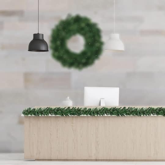 Luxury 6ft x 12" LED Deluxe Evergreen Garland - Extra Long, Lush & Pre-Lit Holiday Decor