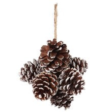 Set of 12: White Edge Pine Cone Cluster | 4-Inch | Elegant Winter Decor | Festive Holiday Accents | Christmas Ornaments | Home & Office Decor