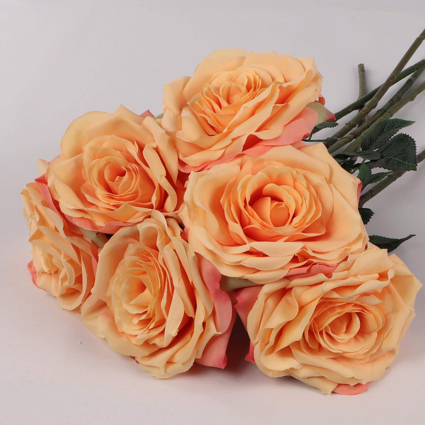 6" Dia Open Rose 20" Stem/6 - Realistic Artificial Flowers for DIY Wedding Bouquets, Elegant Centerpieces & Home Decor - Lifelike Beauty for Special Occasions & Everyday Elegance