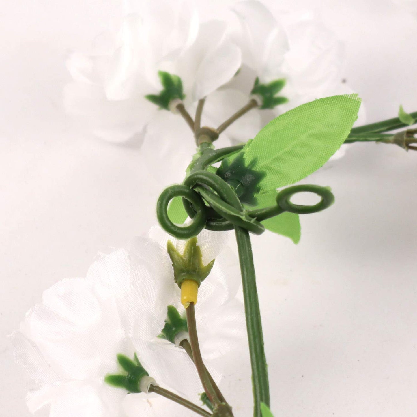 White 4.5' Cherry Blossom Garland - Premium Faux Floral Decor for Elegant Home and Event Settings; Realistic Blossom Design for Weddings, Festivals, and Mantel Embellishments