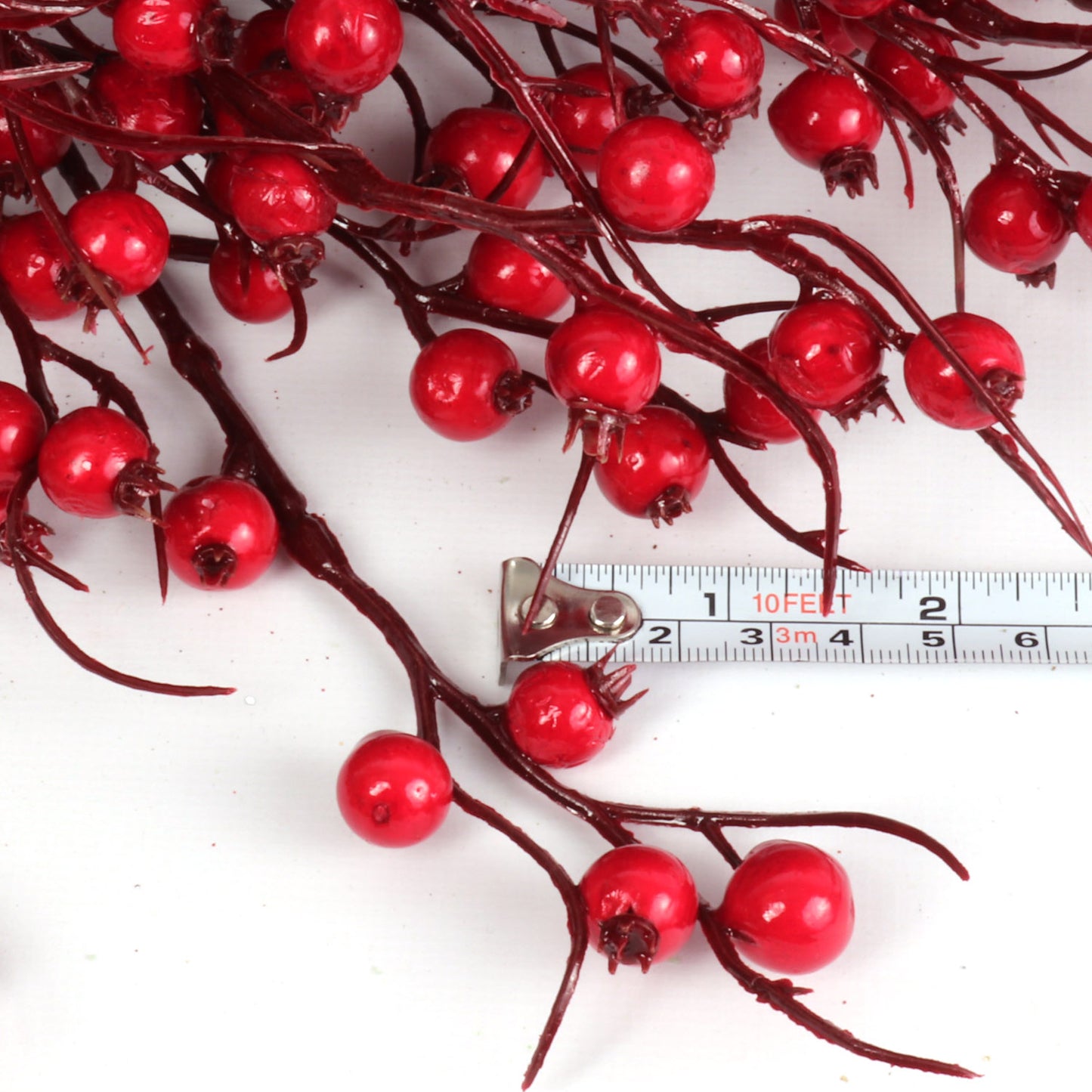 22" Red Rosehip Berry Wreaths - Set of 2, Lifelike Artificial Holiday Décor, Perfect for Front Door, Mantel & Wall - Christmas & Winter Accent
