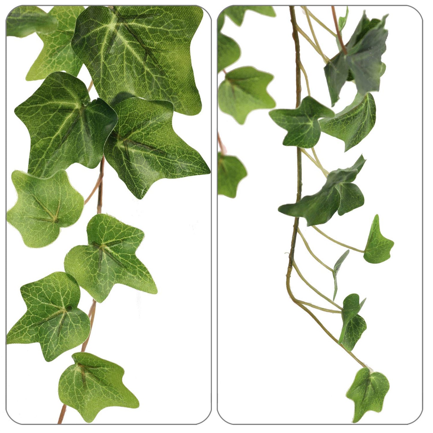 19" English Hanging Bush 2/P: Lifelike Faux Greenery for Weddings, Events, Ideal Indoor/Outdoor Decor, Enhance Home & Festive Mood