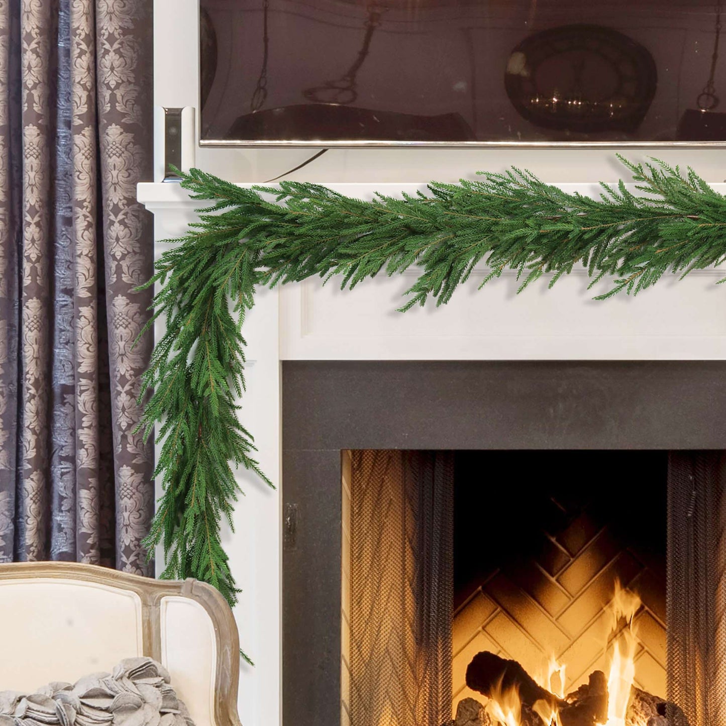 6' Real Touch Frasier Garland | Lifelike Greenery | Indoor/Outdoor Use | Holiday & Christmas Décor | Perfect for Mantels, Railings, & Doorways