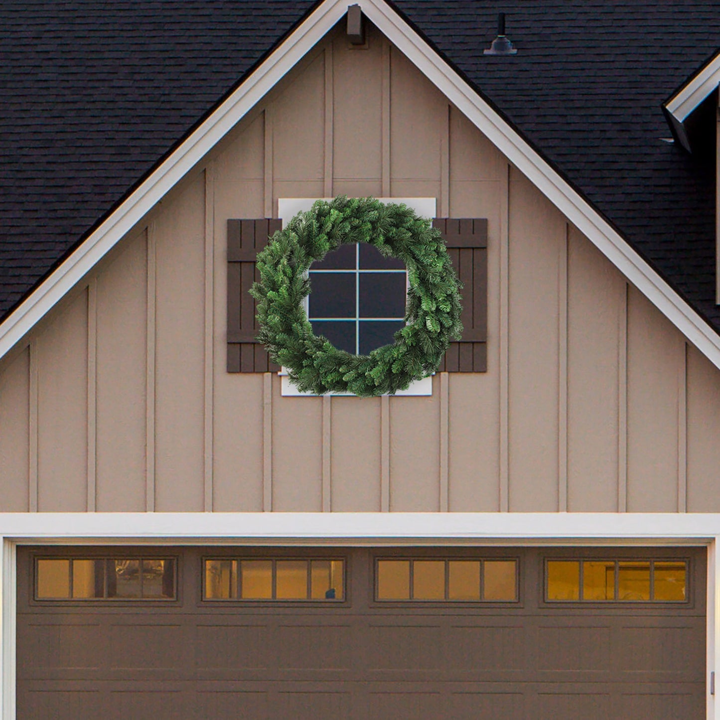 48" Deluxe Evergreen Double Wreath | Lifelike Greenery | Indoor/Outdoor Use | Holiday & Christmas Décor | Perfect for Front Door, Mantels, & Walls