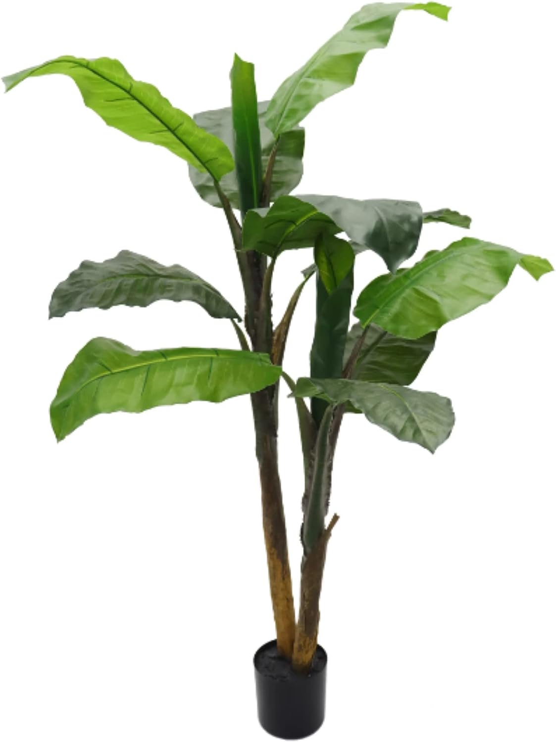 Premium 4' Artificial Banana Tree with 12 Lifelike Leaves - Indoor Decorative Potted Plant for Home & Office