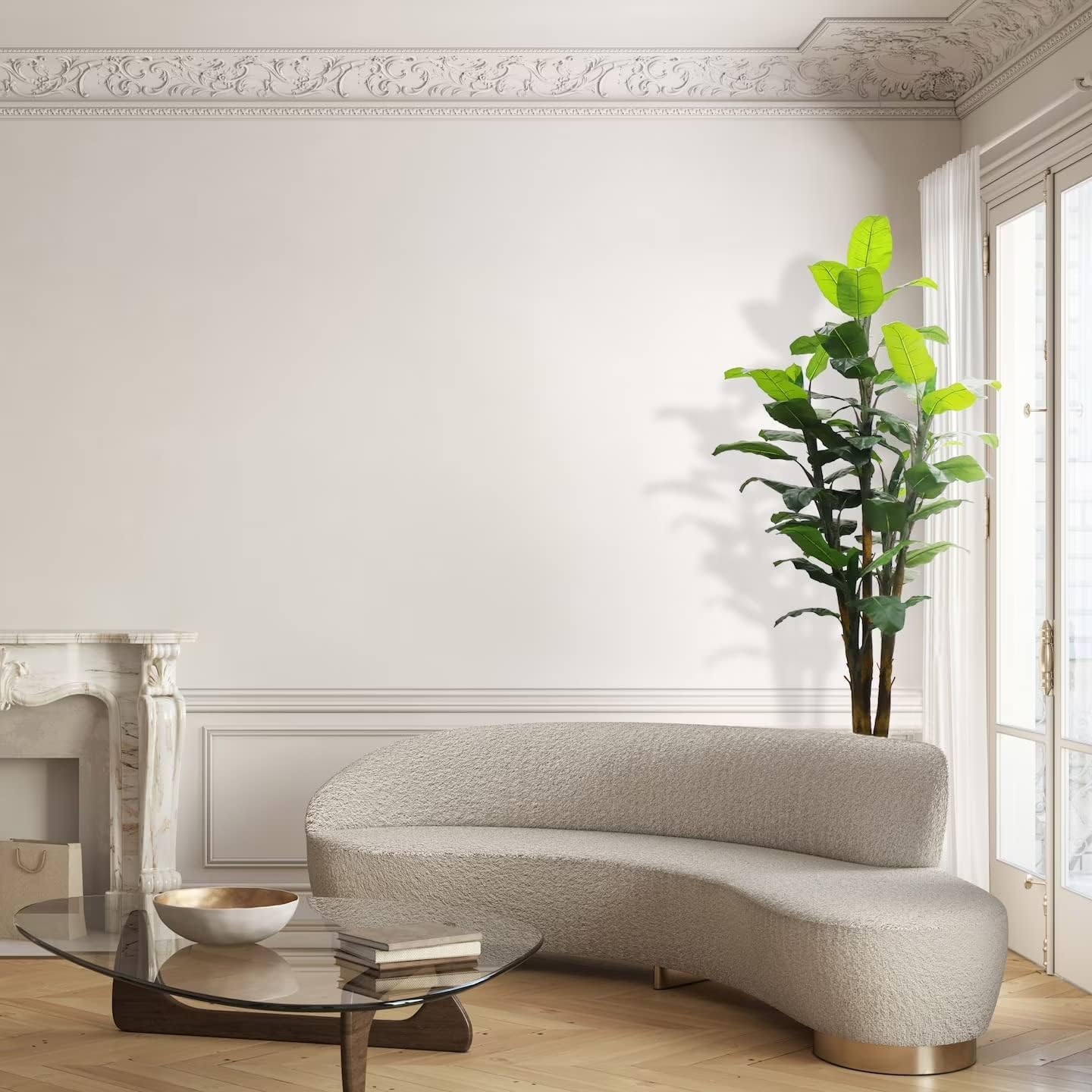 Lush 8-Foot Banana Tree with 50 Leaves - Indoor/Outdoor Lifelike Decorative Plant with Pot