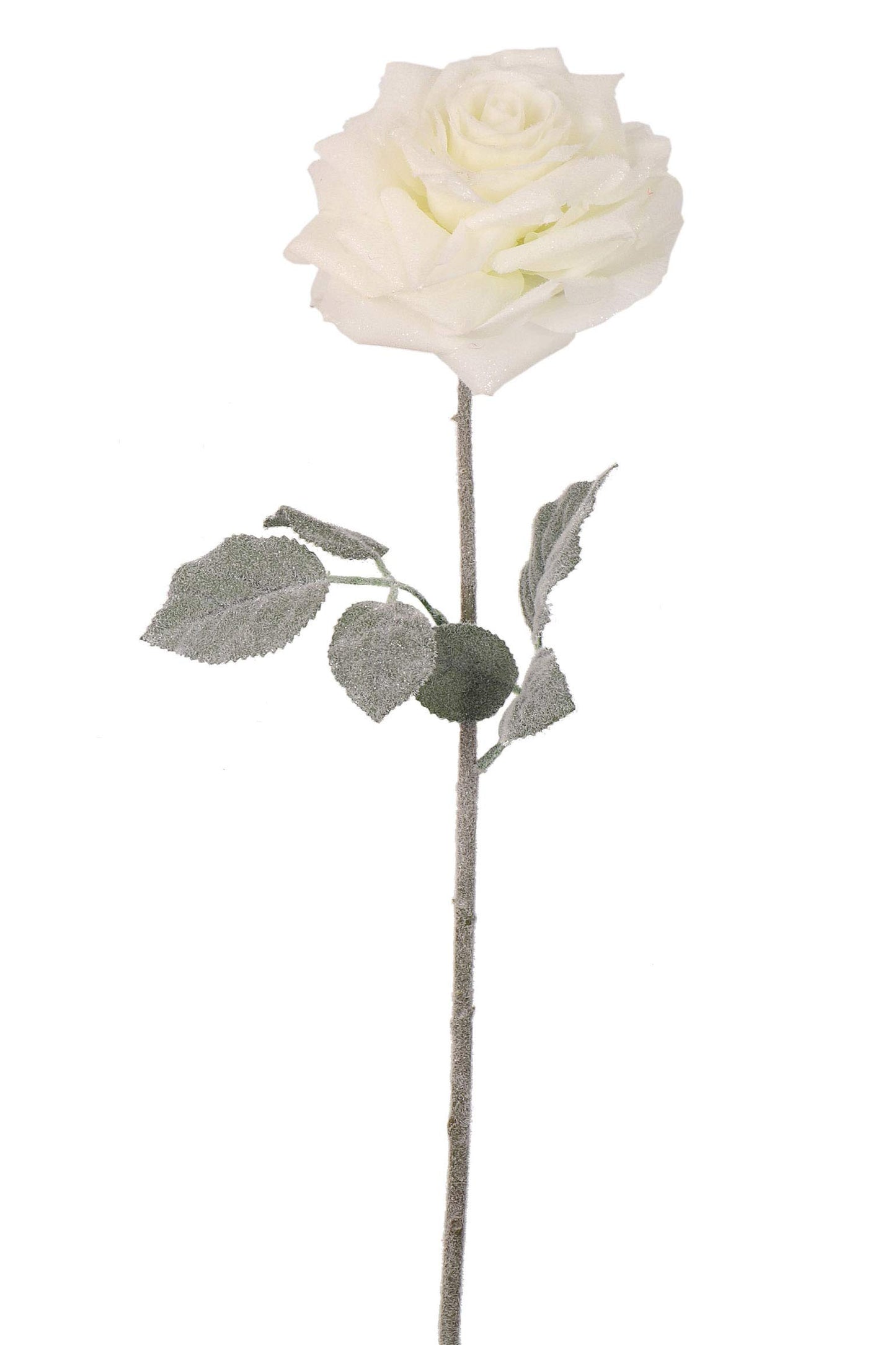 Artificial 20-Inch Snow Open Rose Realistic Faux Flower for Weddings, Home Decor, DIY Crafts Lifelike Silk Rose Versatile & Durable Elegant Floral Accent