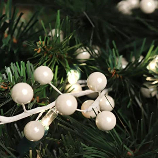 17" Pearl White Berry Stem Picks