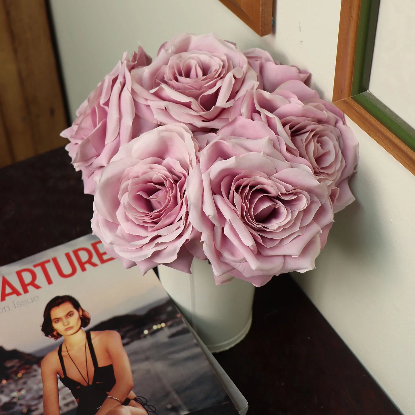 Artificial Lilac Open Rose Stem-20"