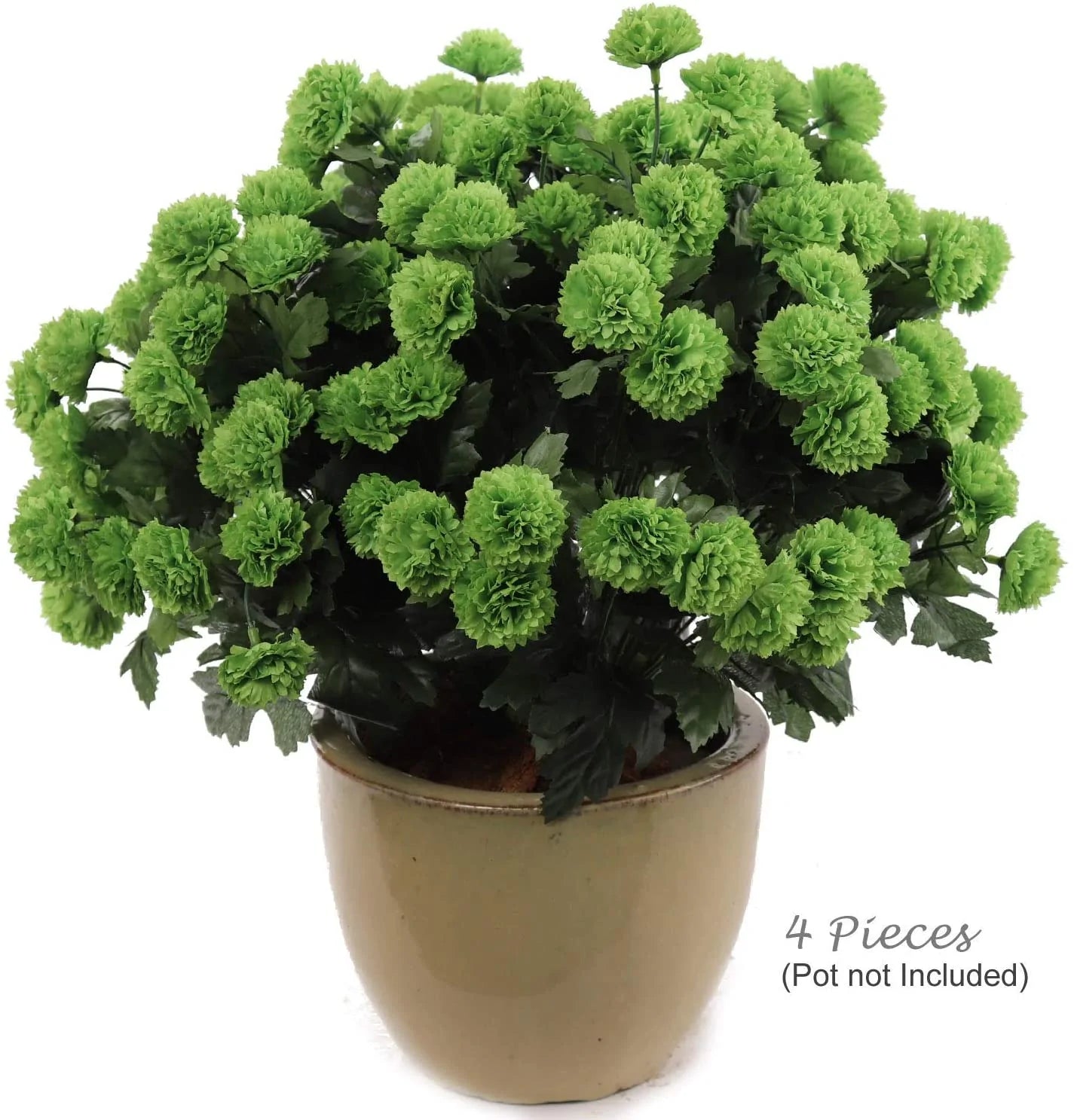 Artificial Green Mum Bush- 18"