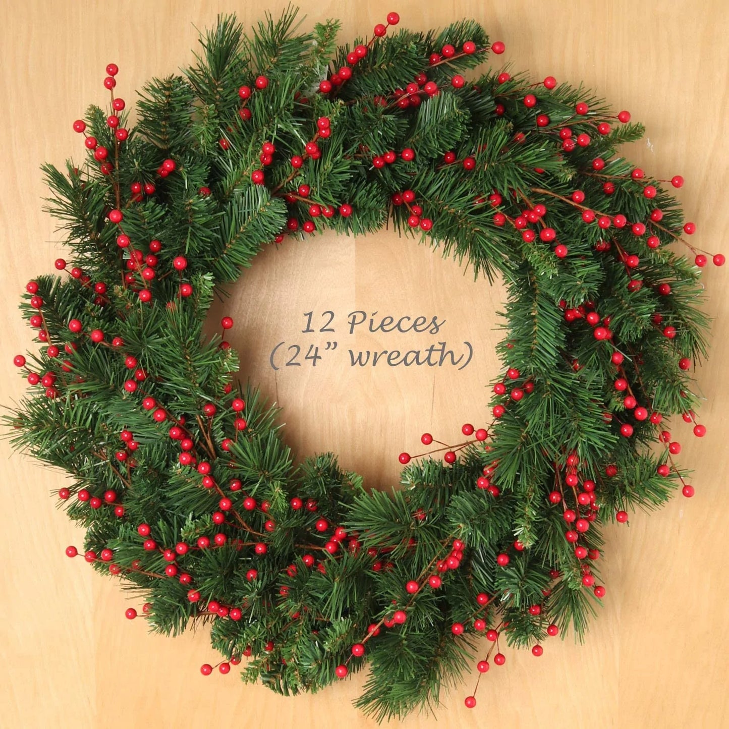 Artificial Red Holly Berry Stem Picks 35 Berries - 17" (12 Pieces)