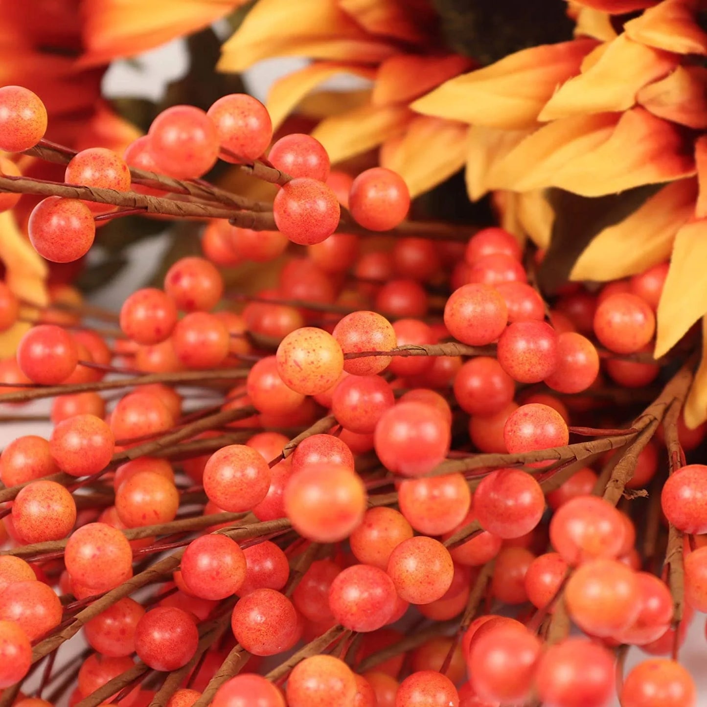 17" Artificial Fall Berry Spray with 35 Berries, Lifelike Seasonal Accent, Perfect for Floral Arrangements, Crafts & Thanksgiving or Christmas Decor