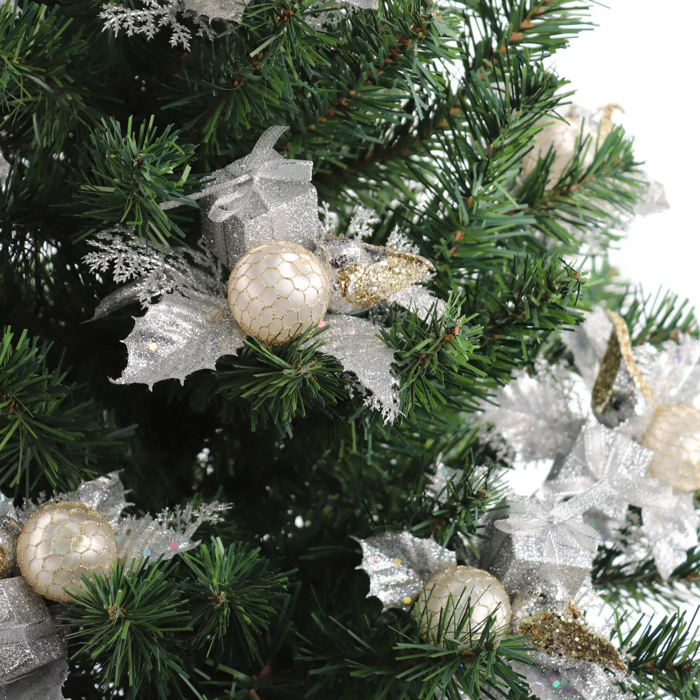Christmas Ornament Picks Silver- 7" (24 Pieces)