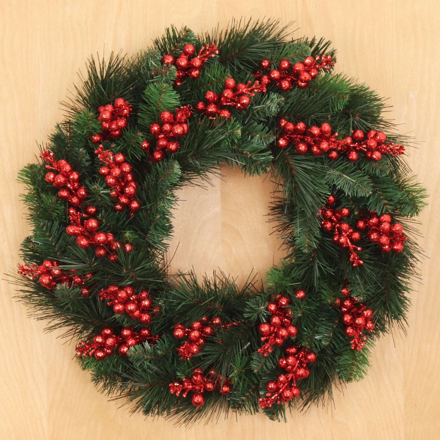Artificial Christmas Berry Spray Red Glitter Sequin 15 Berries- 9" (24 Pieces)