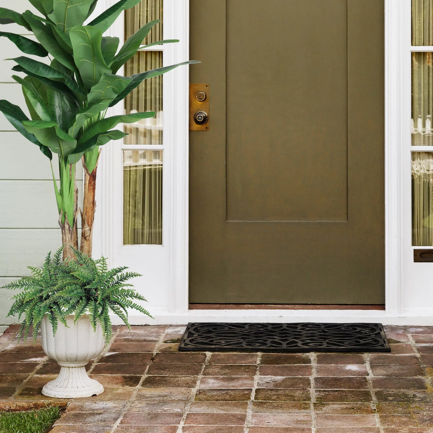 Artificial Boston Fern Plant (42 Fronds)-34" Set of 2
