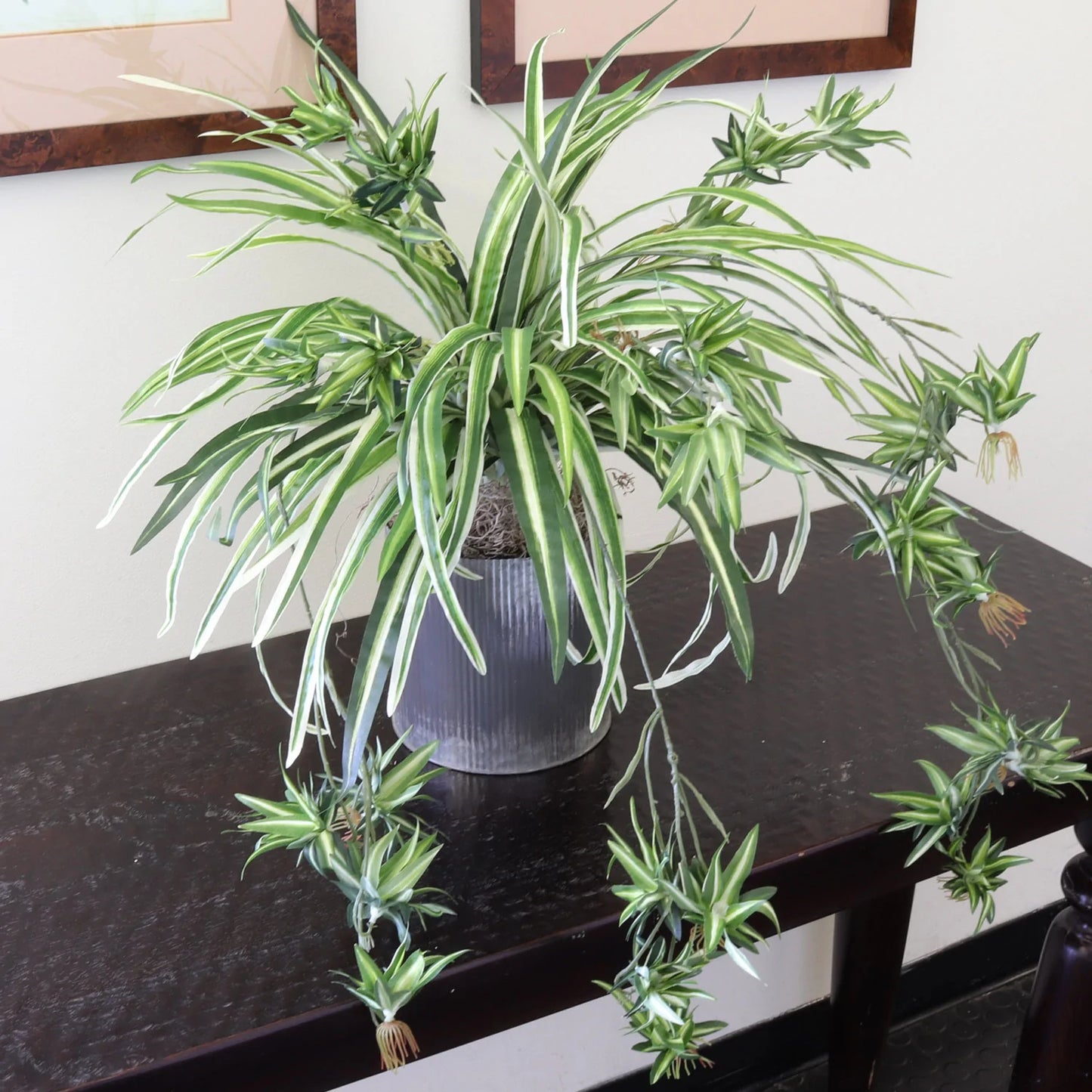 Artificial Artificial Hanging Spider Plant (100 Fronds)-32" 2 Pieces