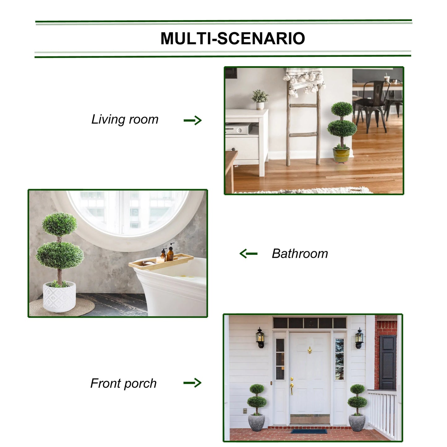 Boxwood Topiary Double Artificial UV Indoor Outdoor 27"
