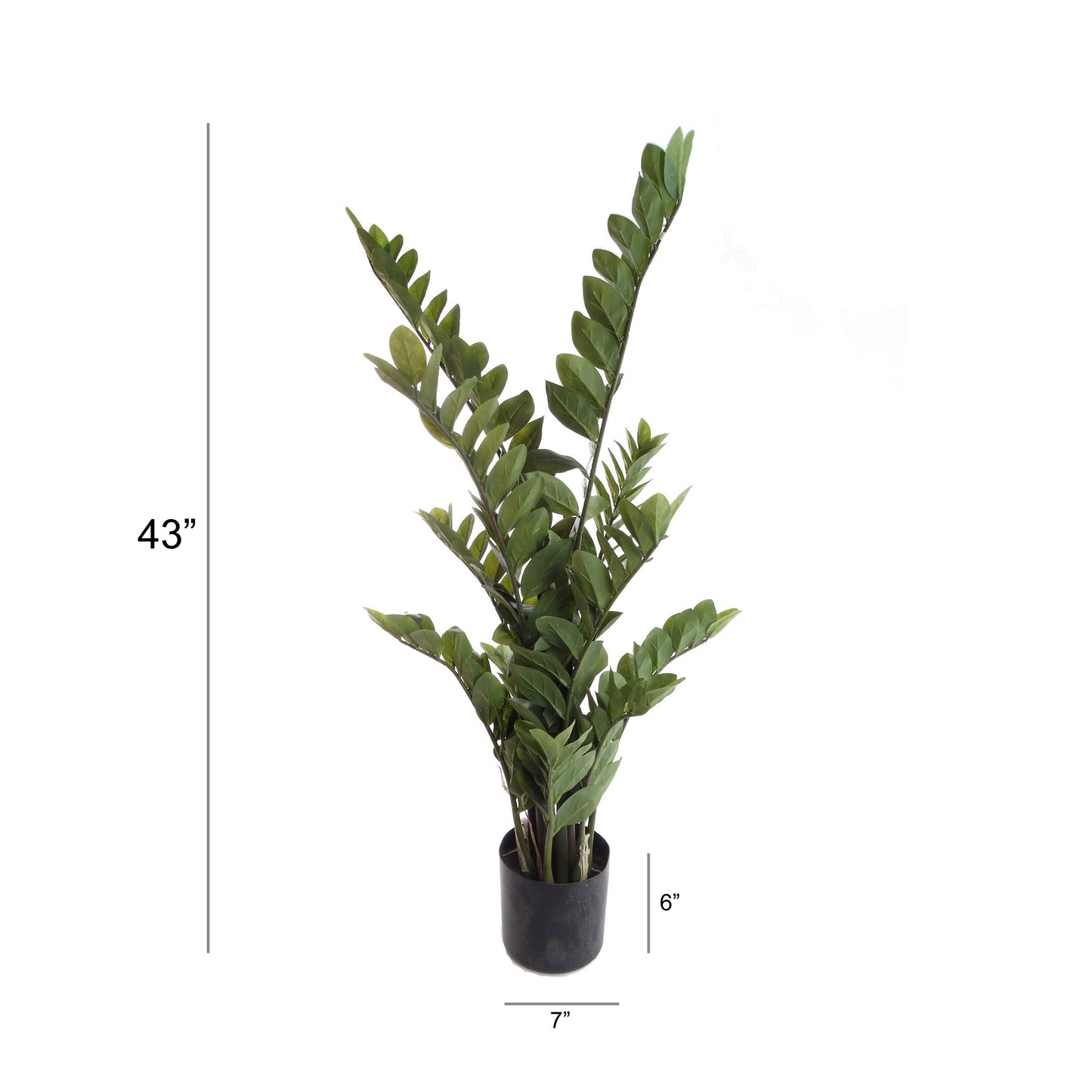 Artificial Zamifolia Bush 43" in Pot - Lifelike Faux Greenery Decor - Indoor/Outdoor, Low Maintenance, UV Resistant - Ideal for Home, Office & Patio