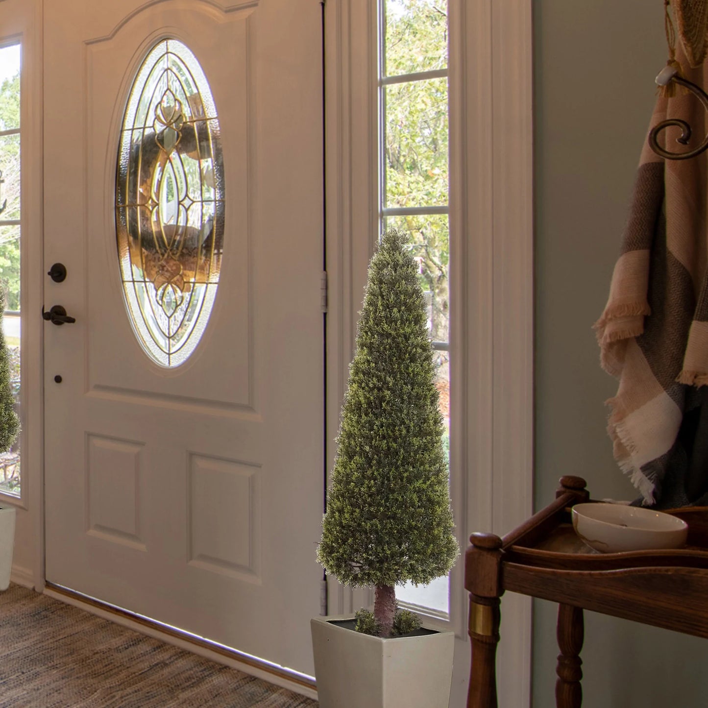 Captivating 38" Artificial Cedar Cone Topiary Tree - Evergreen Beauty, Indoor/Outdoor Décor, and Effortless Maintenance