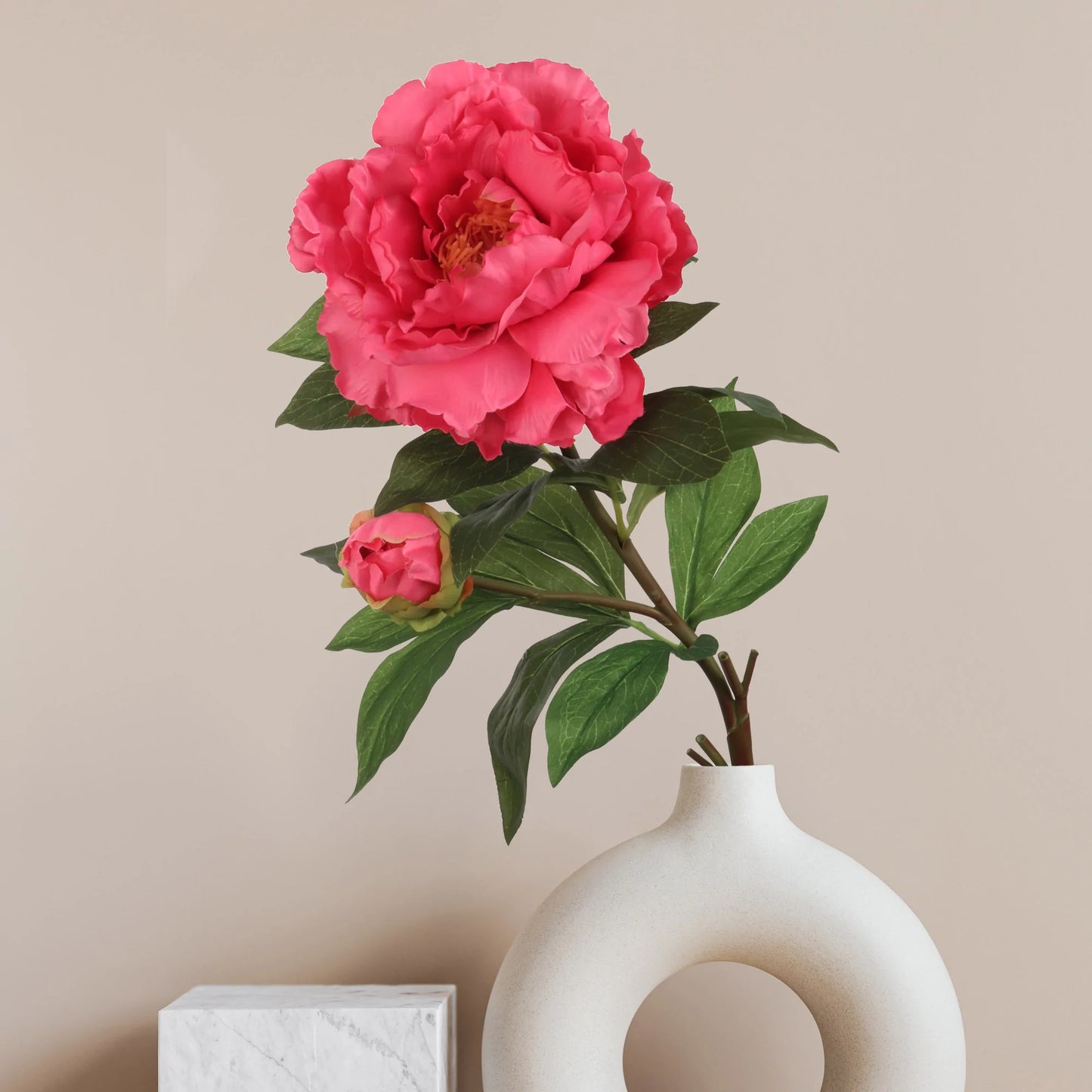 Artificial Fuschia Peony Stem-30" 3 Pieces