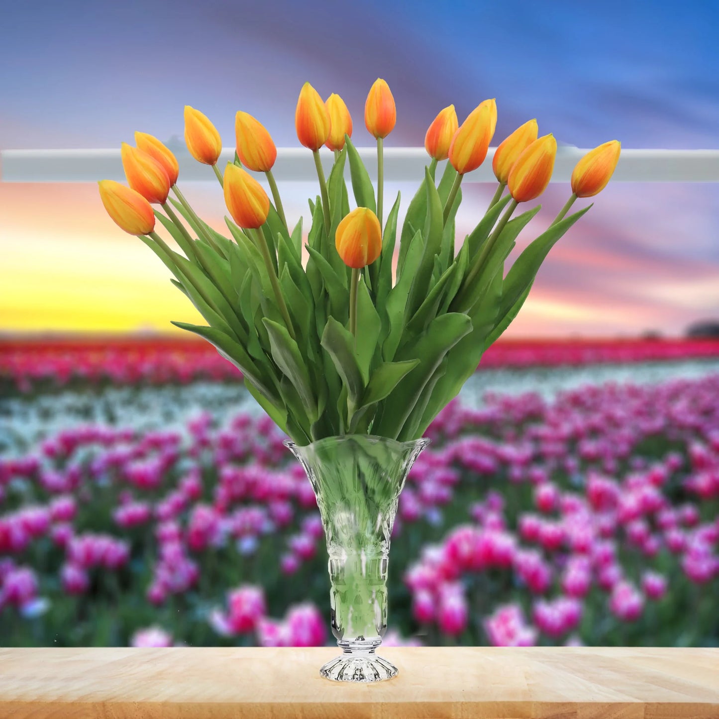 Artificial Real Touch Silk Tulip- 17"
