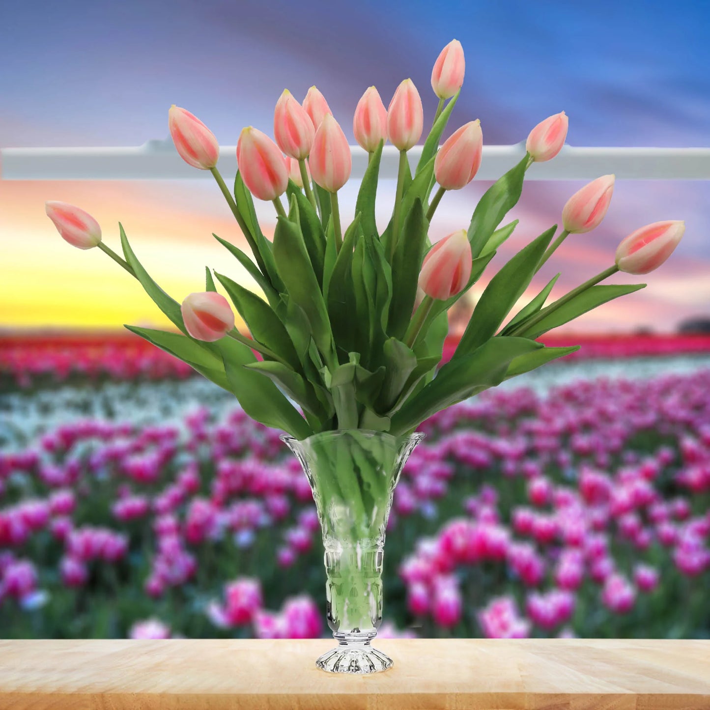 Artificial Real Touch Silk Tulip- 17"