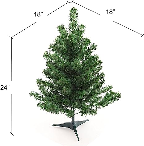 Artificial Christmas Tree 2 ft - Easy-to-Assemble, Space-Saving, Pre-Lit, Eco-Friendly - Perfect for Tabletop, Office, and Small Space Holiday Decor