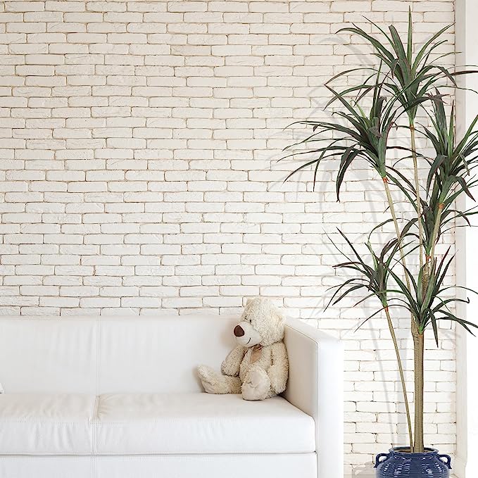 Artificial Dracena Marginata 6ft - Lifelike Faux Plant in Black Pot, Indoor Decor, Low Maintenance, Realistic Greenery