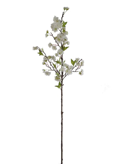 41"Silk Cherry Blossom Spray White 12 Pieces