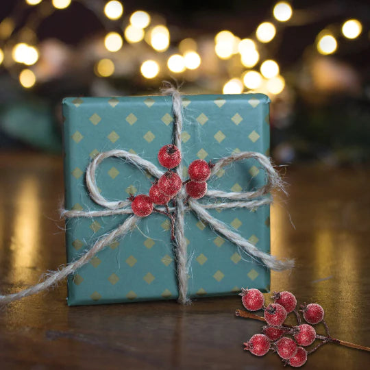 Iridescent Frosted Christmas Berry Spray 22"