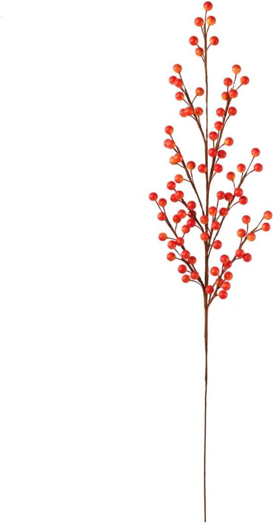 Lifelike Fall Berry Spray | 29" Length | 85 Subtle Orange Berries | Seasonal Home Decor | Trendy Autumn Aesthetic | Indoor Decorative Accent