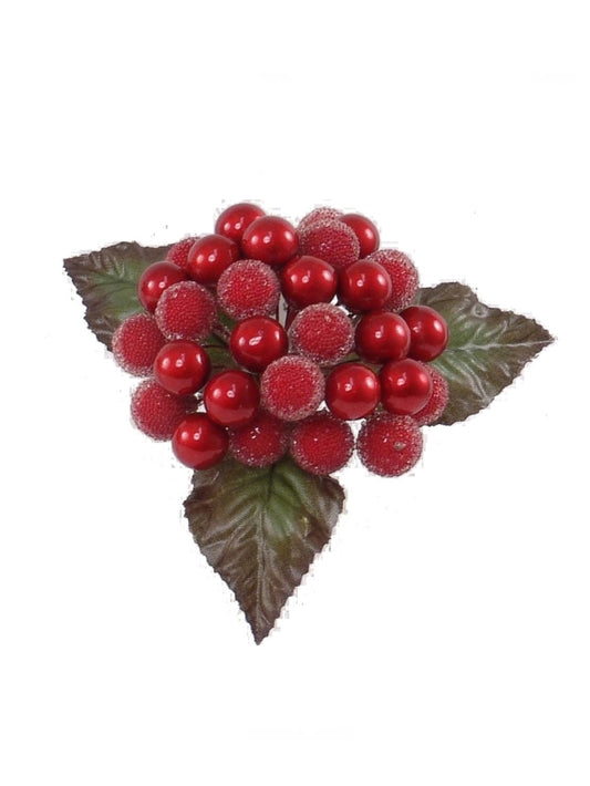 6-Inch Berry Pick, Set of 24, Featuring 30 Berries, Ideal for Christmas Floral Arrangements, Crafts & Seasonal Decor