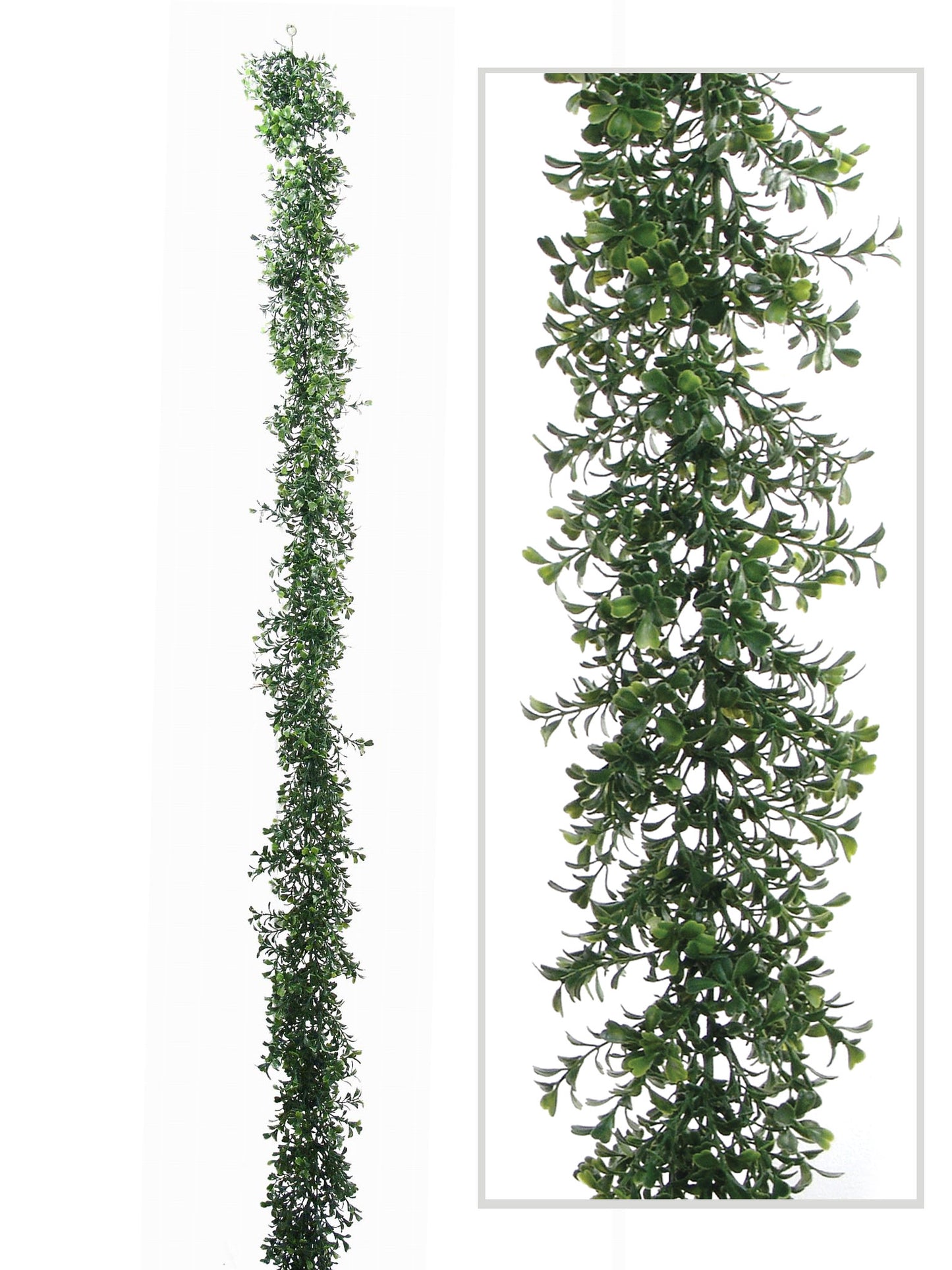 Lush 9' Boxwood Garland - Set of 12 - 760 Tips for Fullness - Ideal for Christmas Decor & Year-Round Greenery - Artificial & Realistic