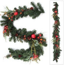 Set of 2: 6ft Traditional Pine Garland with Realistic Fruits, Twigs, & Pine Cones, Festive Accents, Christmas Garlands, Table & Mantel, Parties & Events, Home & Office Decor, Floral Home by Artificial Flowers