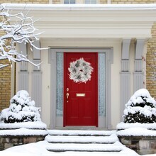 24" Christmas Snow Pine Wreath with Pine Cones - Set of 2, Perfect for Winter Decor, Holiday Accents & Front Door Displays