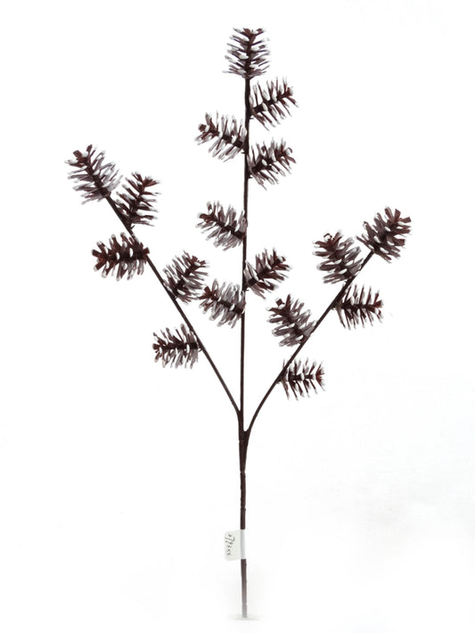 12-Piece 18-Inch Plastic Pine Cone Spray with 17 Cones - Realistic Christmas Decorations for Wreaths, Garland, and Holiday Crafts