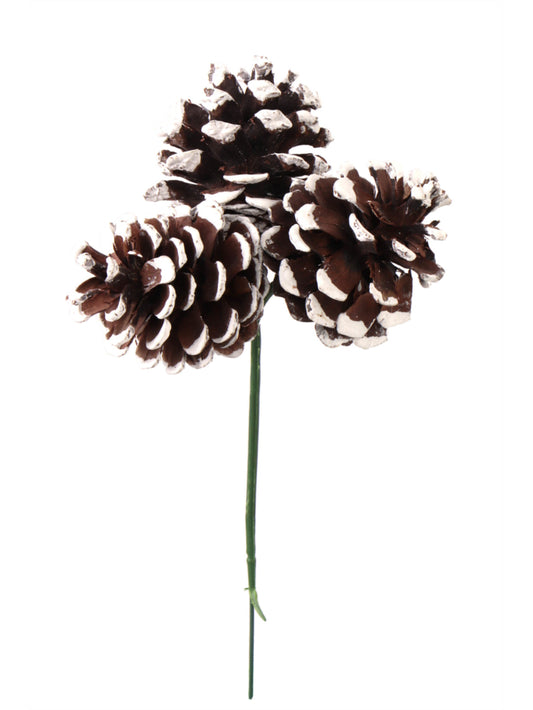 1.5-Inch White Tipped Pine Cone Pick - Set of 12 Pieces - Miniature Winter Decorations for Crafts, Floral Arrangements, and Holiday Projects - Create Stunning DIY Centerpieces