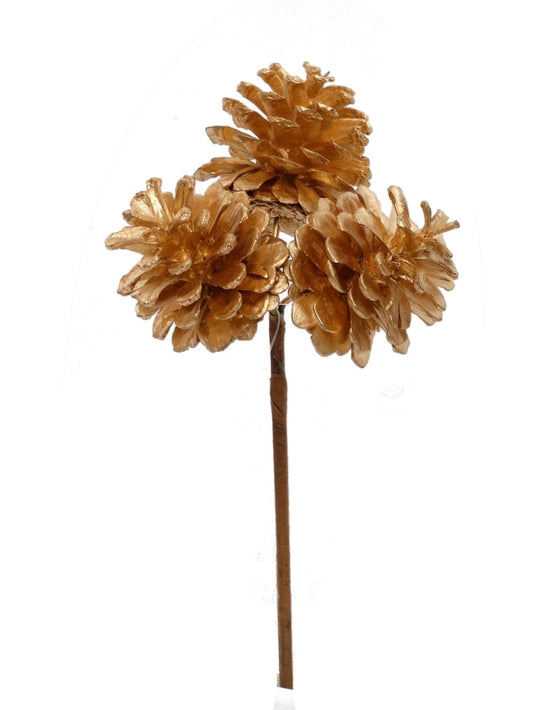 Set of 36 Gold Pine Cone Picks - 2.5-Inch Size - Decorative Christmas Picks for Wreaths, Crafts, and Floral Arrangements - Festive Holiday Decor