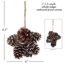 Set of 12: White Edge Pine Cone Cluster | 4-Inch | Elegant Winter Decor | Festive Holiday Accents | Christmas Ornaments | Home & Office Decor