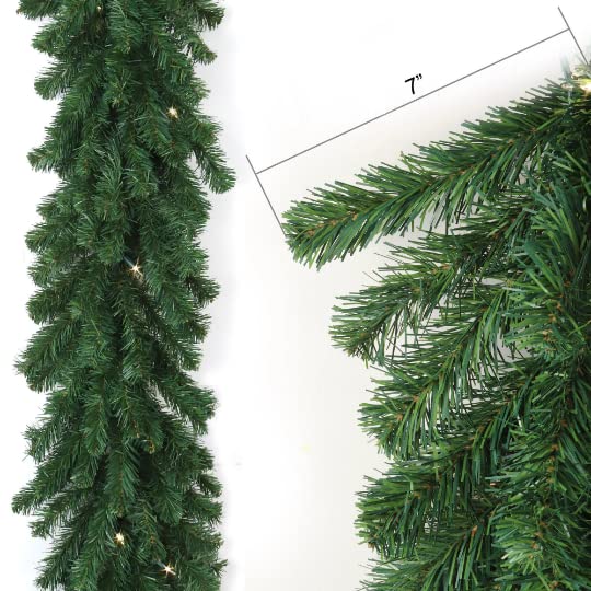 9ft x 14in Deluxe Northern Pine Garland, Lush & Lifelike Holiday Décor, Perfect for Mantels, Doorways & Christmas Displays