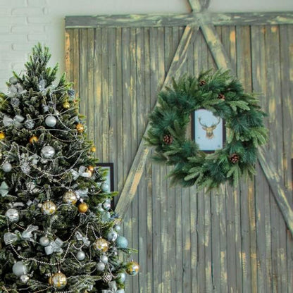 Stunning 24" Angel Pine Wreath with Natural Pine Cones - Elegant Seasonal Home Decor for Doors and Walls - Lush Holiday Decorative Wreath