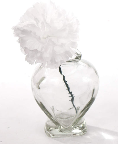 100 White Silk Carnation Picks, Artificial Flower Heads for Weddings, Decorations, DIY Decor, Bulk Carnations, 3.5" Carnation Heads with Unattached 5" Stems
