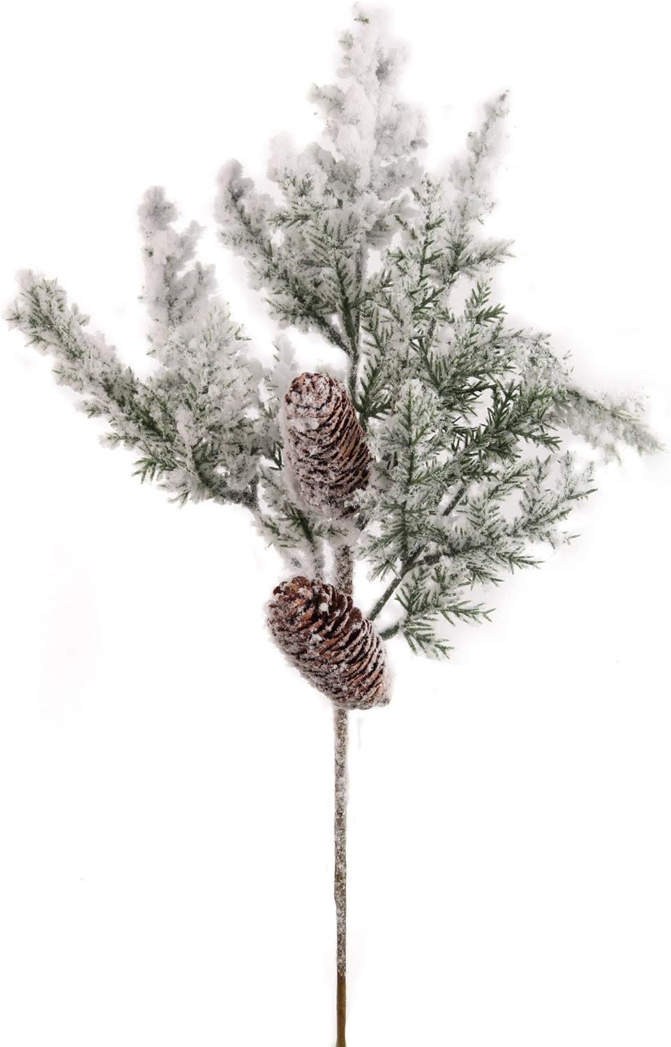 Premium 20-Inch Artificial Snow Pine Picks with Cones, 6-Pack - Elegant Winter Decor, Rustic Holiday Touches, Festive Seasonal Foliage