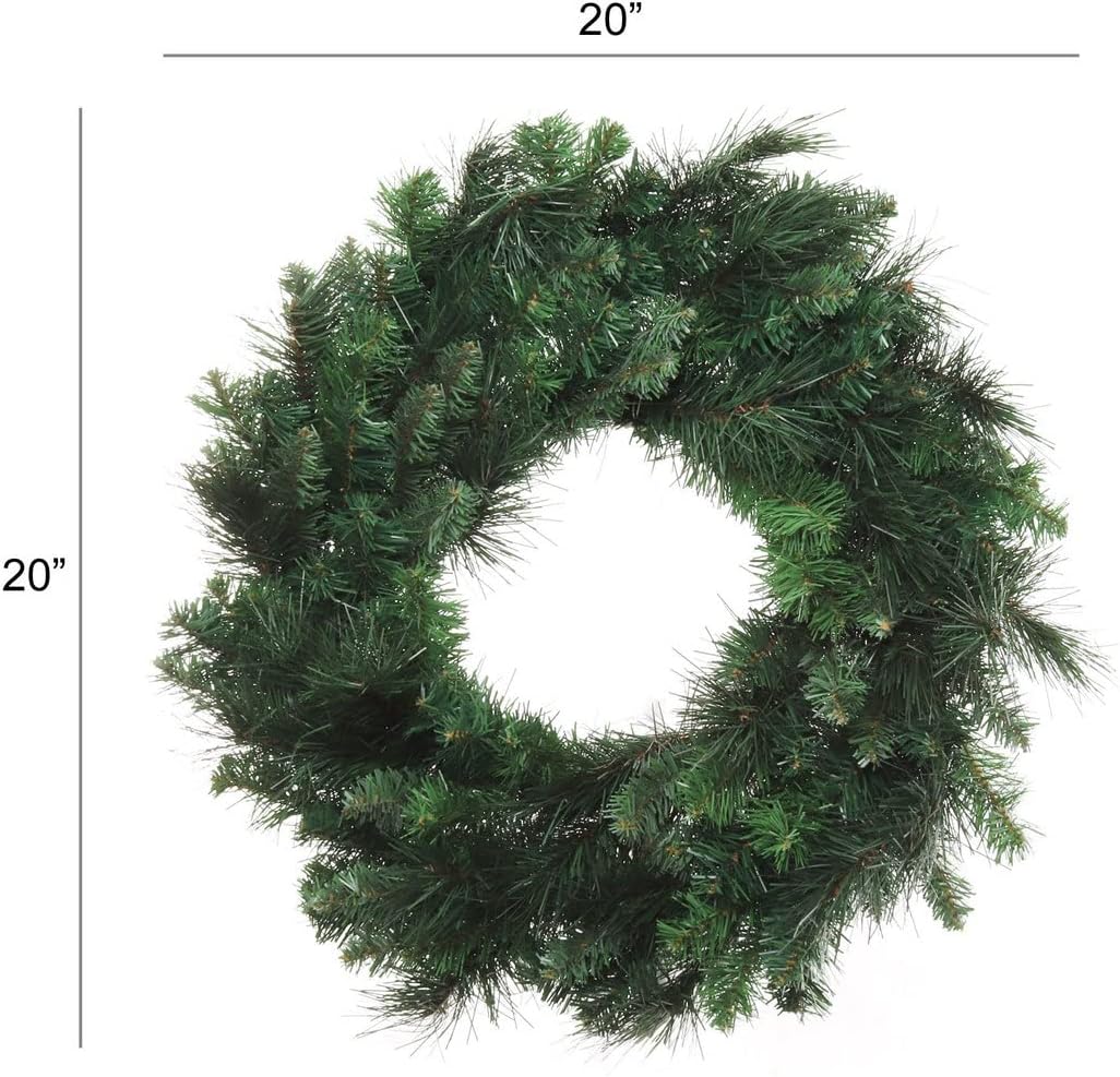 24-Inch Deluxe Evergreen Double Door Wreath – Festive, Lush, Artificial Christmas Decor for Home Entrance