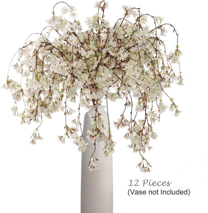 Elegant Floral Charm 60-Inch Hanging Cherry Blossom - Beautiful Artificial Flower Garland for Home and Event Decorations - Enhance Your Space with Captivating Blossoms