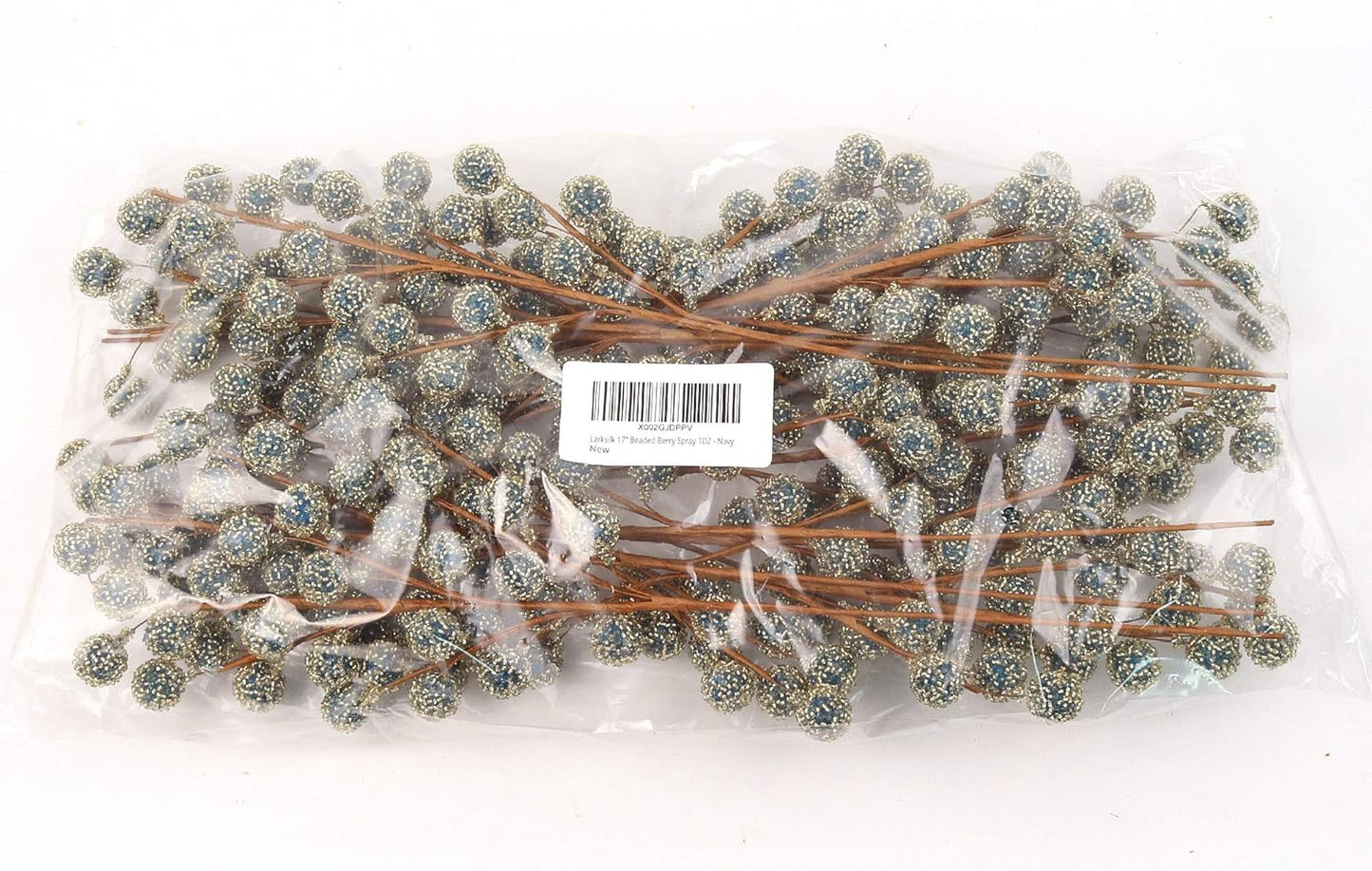 Charming 17" Handcrafted Beaded Berry Spray Decorations - Elegant, Artisan-Crafted Holiday Accents, Pack of 12