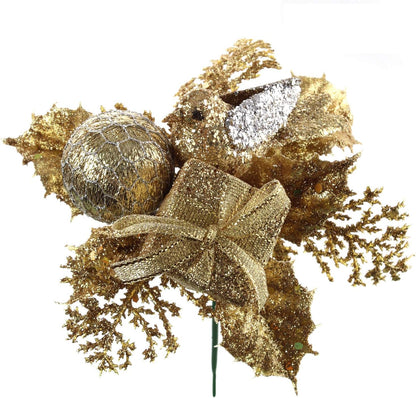 Sparkling 12-Pack Glittered Bird Box Ball Picks - Festive Garden & Home Decor, Unique Bird Lover Gift, Eye-Catching Ornamental Design