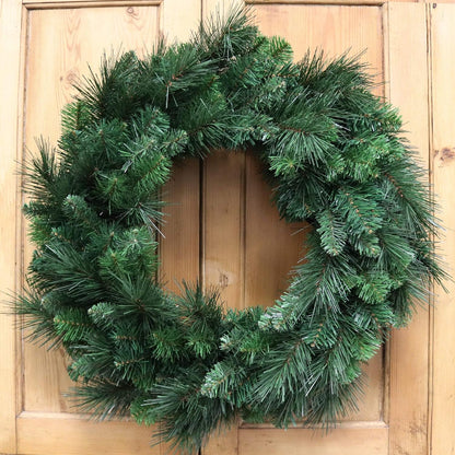 20" Deluxe Evergreen Pine Holiday Large Christmas Wreath - Indoor Outdoor Xmas Decor